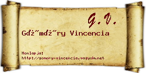 Gömöry Vincencia névjegykártya
